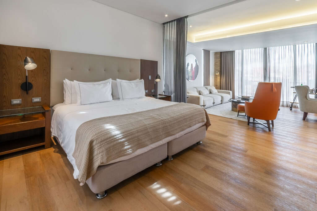 Cama del Air House, Cassa Luxury Homes, Bogotá, Colombia.