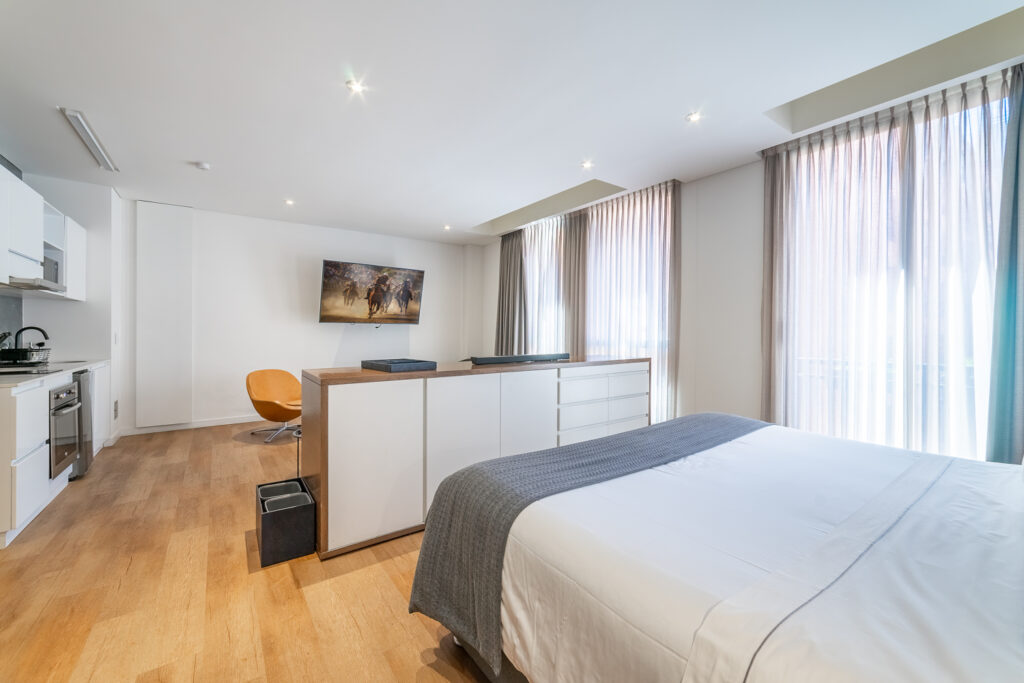 Cama de Studio Urbano, apartamentos de 54 mts. Cassa Luxury Homes, Bogotá, Colombia.