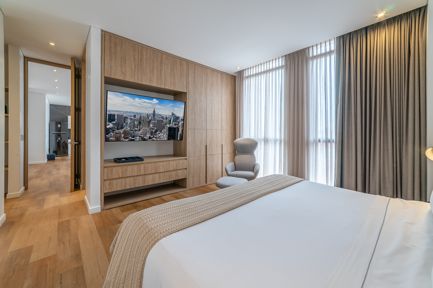 Cama del Penthouse 94M, Cassa Luxury Homes, Bogotá, Colombia.